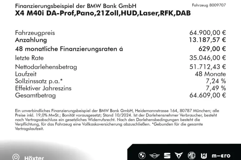 BMW X4 M40 din 2023 cu 13.449 km - oferta BMW125402 - foto 2