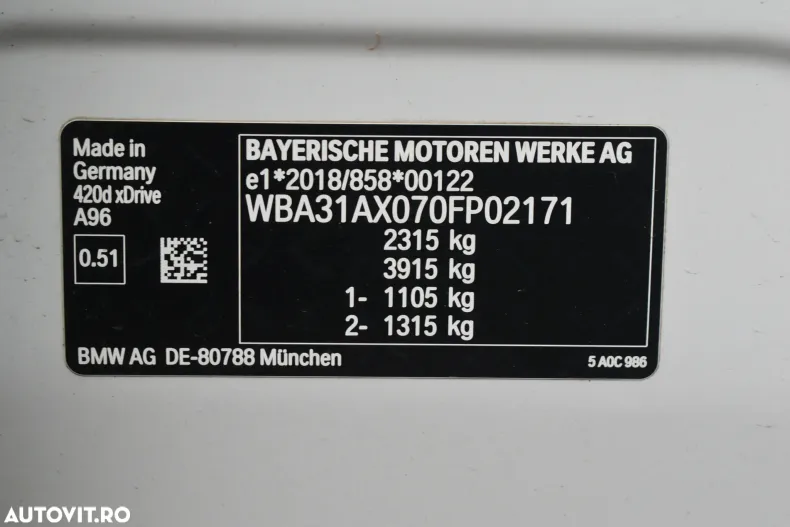 BMW Seria 4 din 2022 cu 121.688 km - oferta BMW126350 - foto 6