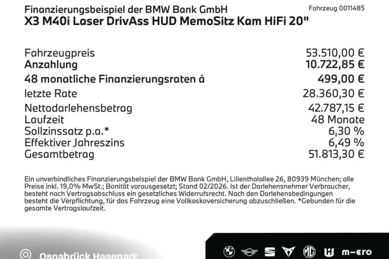 BMW X3 M40 (Seria X) din 2024 cu 14.445 km - oferta BMW194062 - foto 2