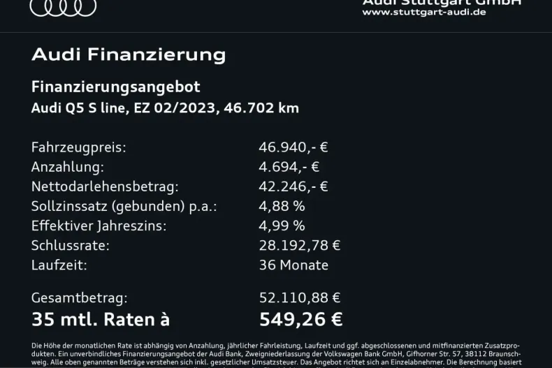 Audi Q5 din 2023 cu 46.702 km - oferta AUD203850 - foto 2