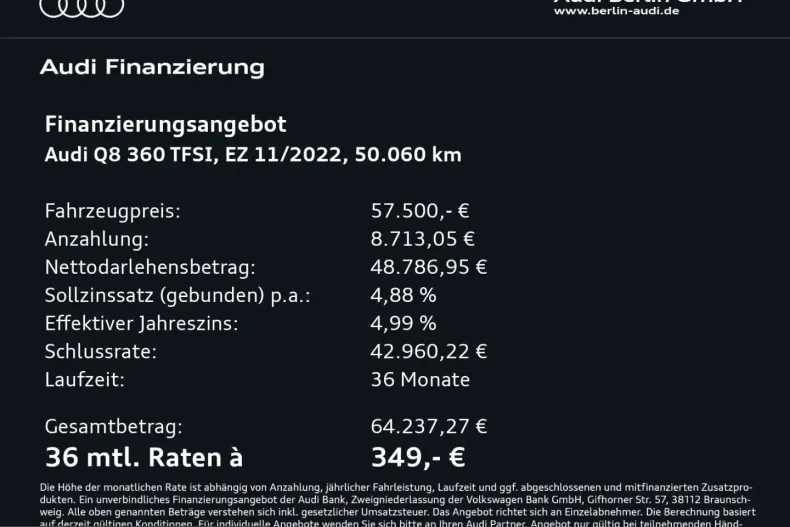 Audi Q8 din 2022 cu 50.060 km - oferta AUD207500 - foto 2