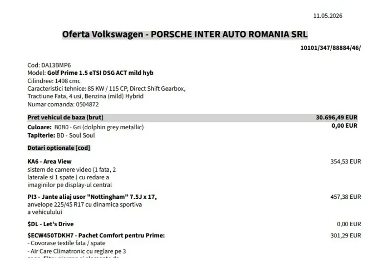 Volkswagen Golf din 2026 cu 5 km - oferta VOL212050 - foto 7