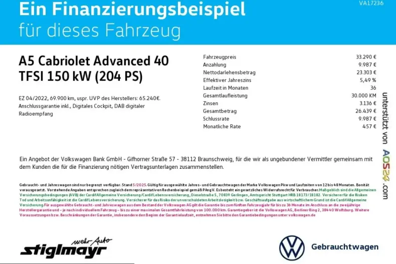 Audi A5 din 2022 cu 69.900 km - oferta AUD229983 - foto 2