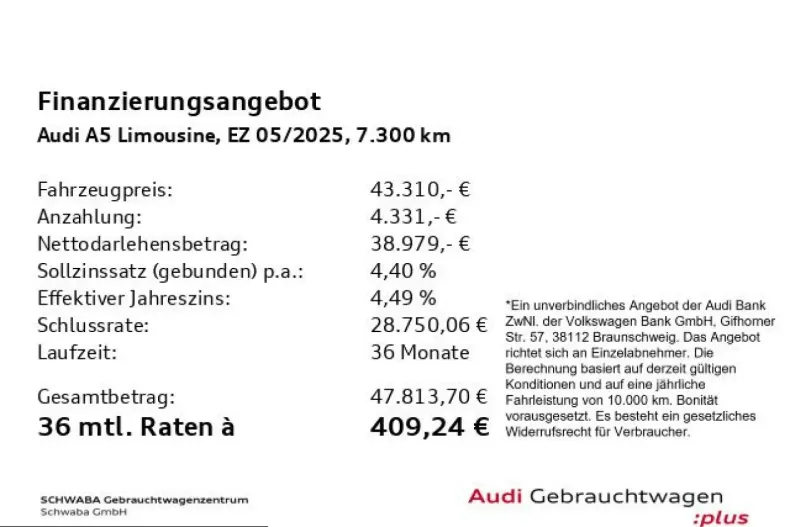 Audi A5 din 2025 cu 7.300 km - oferta AUD230116 - foto 4