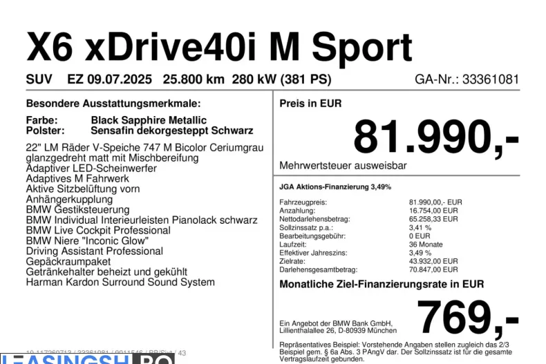 BMW X6 (Seria X) din 2025 cu 25.799 km - oferta BMW240976 - foto 4