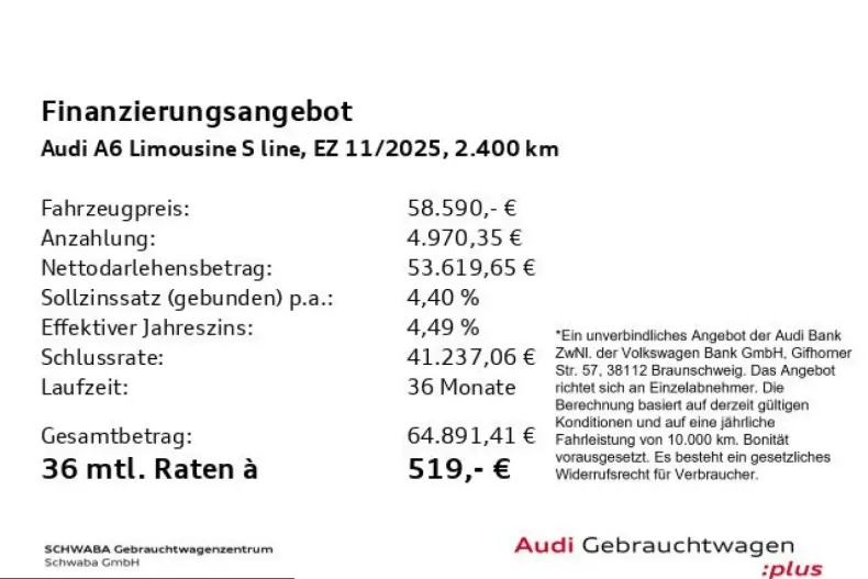 Audi A6 din 2025 cu 2.400 km - oferta AUD248539 - foto 4