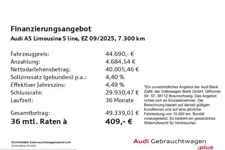 Audi A5 din 2025 cu 7.300 km - oferta AUD248540 - foto 4