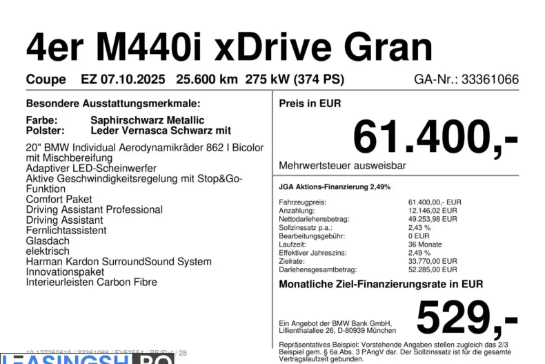 BMW M440 (Seria 4) din 2025 cu 25.899 km - oferta BMW250599 - foto 4
