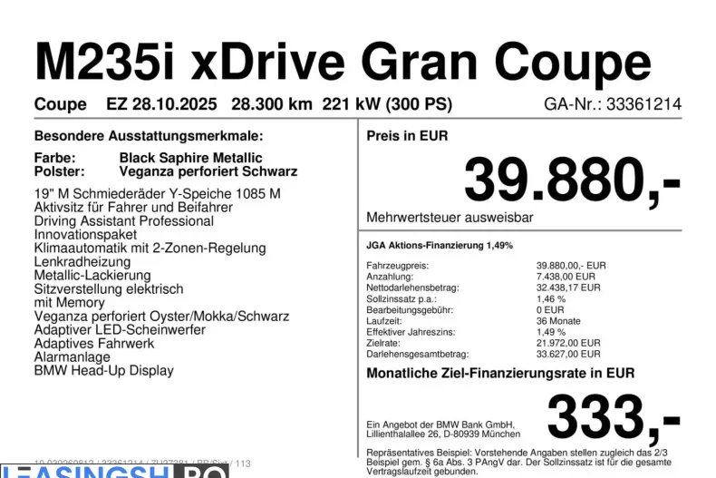BMW M235 (Seria 2) din 2025 cu 28.299 km - oferta BMW250611 - foto 4
