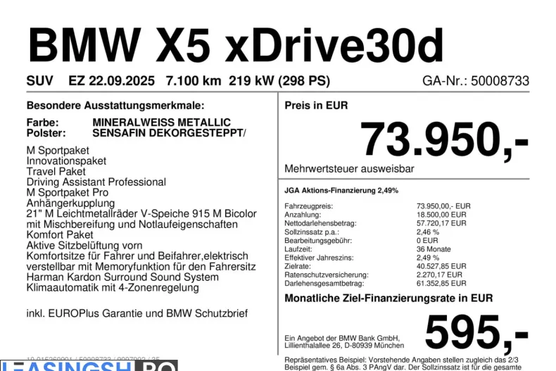 BMW X5 (Seria X) din 2025 cu 7.100 km - oferta BMW258403 - foto 2
